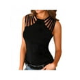 thumbnail image 1 of Luxsea Women Fashion Solid Color Shoulder Hollow Sexy Outer Wear Knitted Ladies Vest, 1 of 5