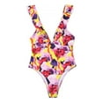 thumbnail image 1 of Luxsea Women's Deep V One Piece Swimsuit With Ruffle Collar Printing, 1 of 6