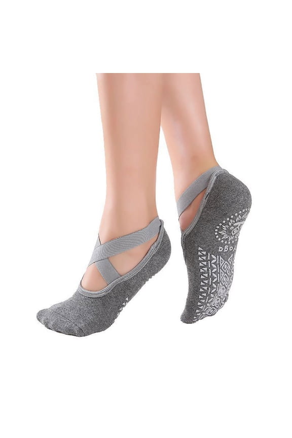 Yoga Socks For Women Non-Slip Grips & Straps, Ideal for Pilates, Pure Barre, Ballet, Dance, Barefoot Workout