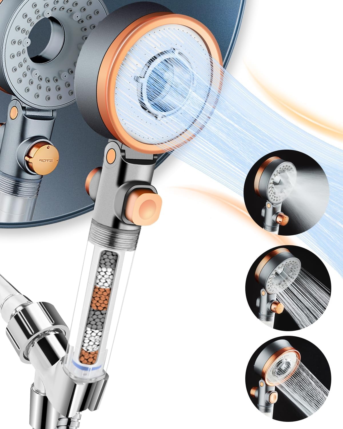 Luxsego Filtered Shower Head with Handheld Spray for Skin and Hair Care