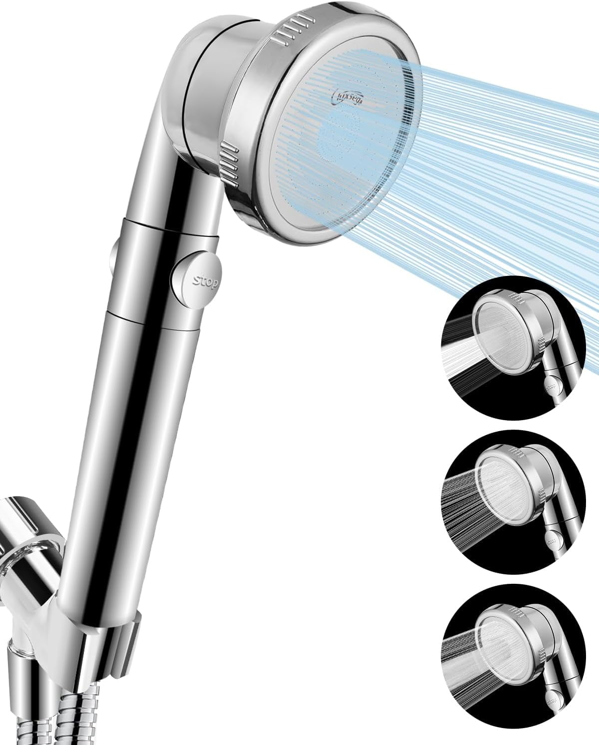 Luxsego Filtered Shower Head for Hard Water with Stop, High Pressure 4