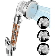 Luxsego Filtered Shower Head for Hard Water with Stop, High Pressure 4-Mode Shower Heads Built-in Power Spray to Clean Corner, Tub & Pets, Water Softener Handheld Shower to Remove Chlorine & Fluoride