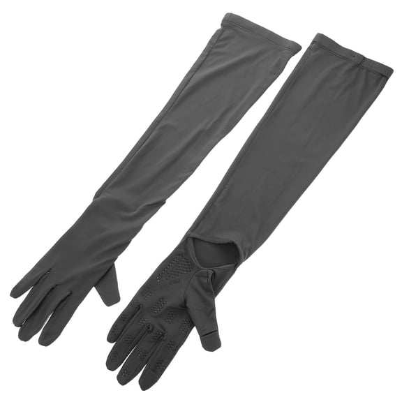 Luxshiny 1 Pair Dark Grey Ice Silk Arm Sleeves for Women, UV Outdoor Sports Gear for Cycling, Hiking, Running