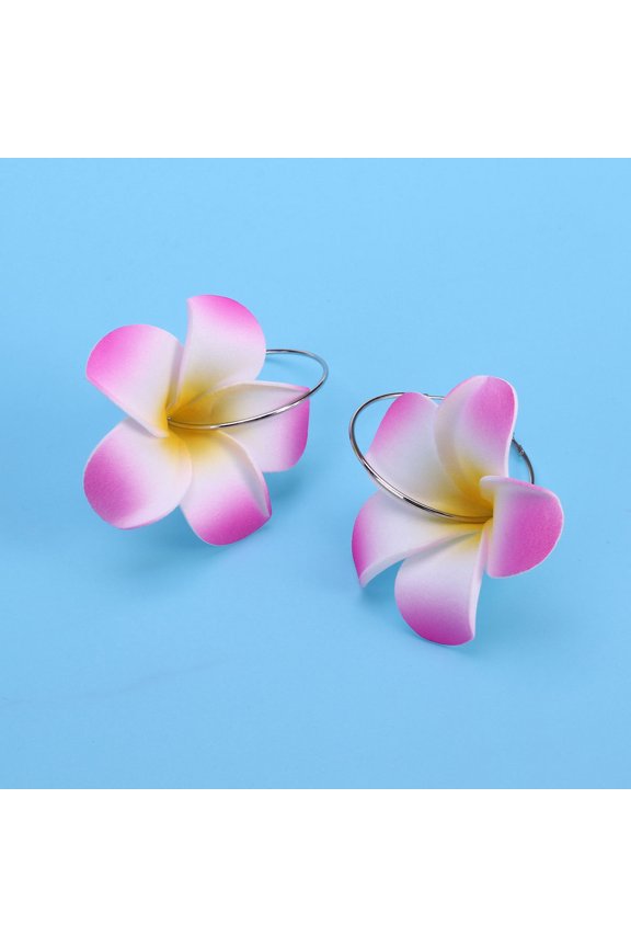 Egg Shaped Earrings Women Accessories Foam Rose Red 1 Pair