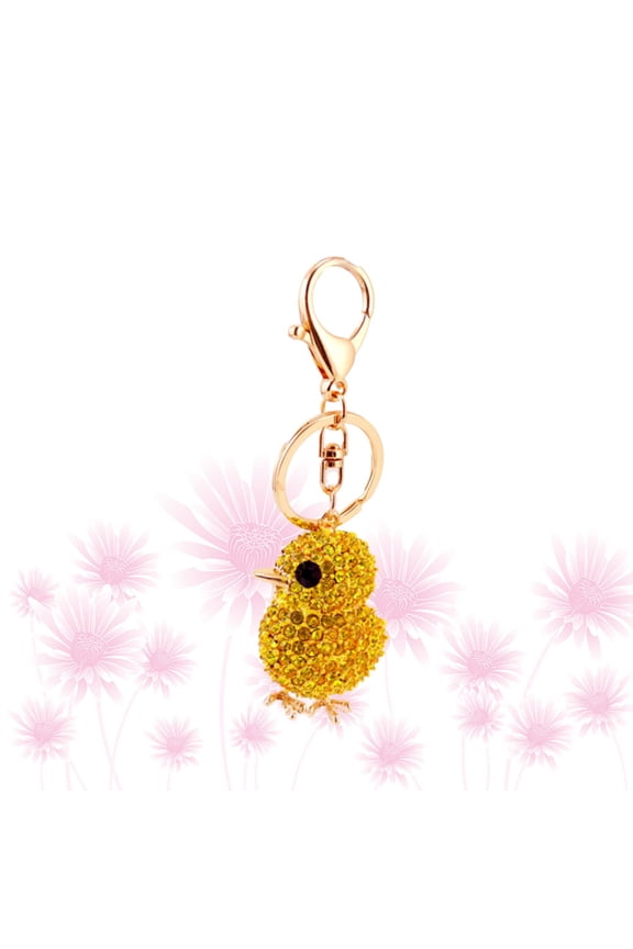 Cute Yellow Chicken Keychain Bag Charm Fashion Accessory Hanging Ornament 1 Piece