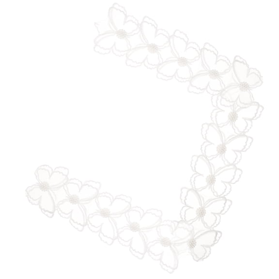 Luxshiny White Embroidery Fabric Trim Elegant DIY Craft Material for Handmade Use