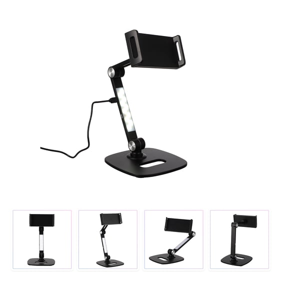 Luxshiny 1 Set Aluminium Tablet Holder Adjustable Black for Streaming and Studying Back to School