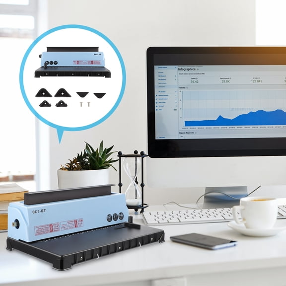 Luxshiny 1 Set Binding Machine for Hole Binding Machine Iron Black Home Use