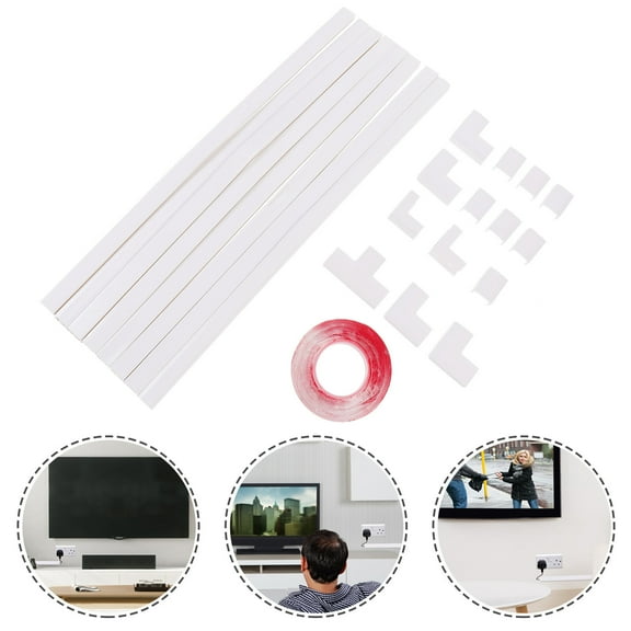 Luxshiny 1 Set Cable Sleeve Plastic Cord Hider Cover White for Wall Organization