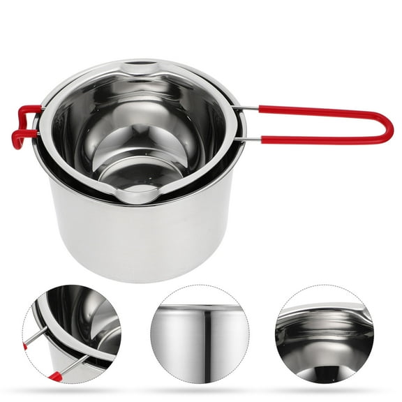 Luxshiny 1 Set Candy Melting Pot Stainless Steel Round Compact Tool for Friends Gathering
