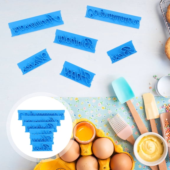 Luxshiny 1 Set Cookie Embosser Stamp Fondant Stamps Embosser Blue Baking Tool for Amateurs