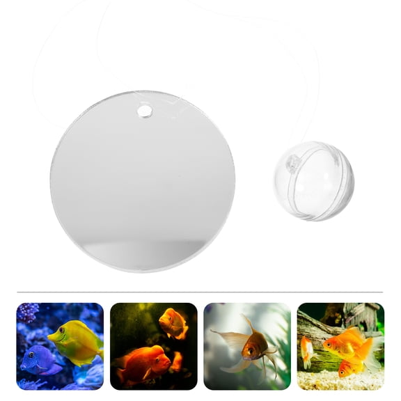 Luxshiny 1 Set Double Side Betta Mirror for Aquarium Decor Transparent Acrylic Plastic