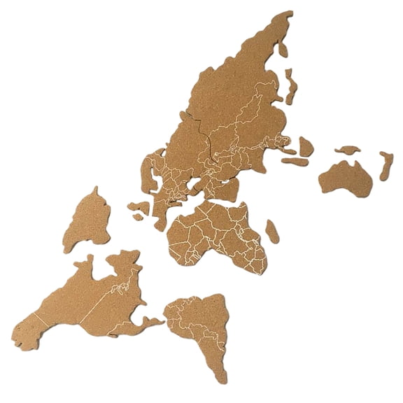 LITINKIMI 1Set Self Adhesive Cork Board ps with World Map Design for Wall Memo and Photo Pins