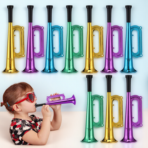 Luxshiny Musical Horn Toy Set - Plastic Trumpet for Kids, Game and Cheering Props, 1 Set