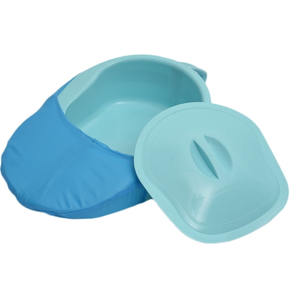 Luxshiny Portable Patient Bedpan Set, Sky- Plastic Bed Pan for Elderly Care and Nursing Use