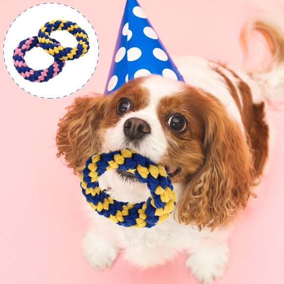 Luxshiny 1 Set Safe Puppy Toys Assorted Color Cotton Rope Chewing Toy for Dogs