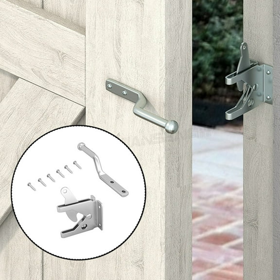 Luxshiny 1 Set Security Fence Lock Outdoor Latch for Backyard Silver Metal Gate Hardware