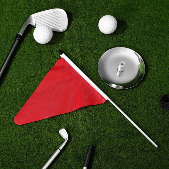 Luxshiny 1 Set Small Golf Flag Stainless Steel Professional Design Golf Accessories For Backyard Practice