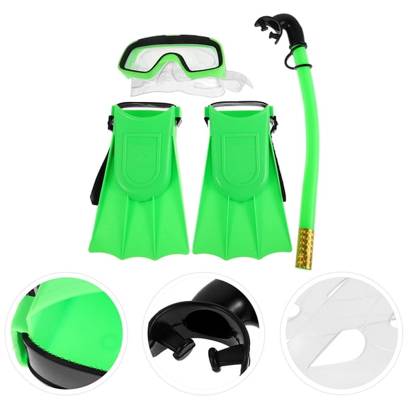 Luxshiny Green Snorkel Set with PVC, PC, PP, EVA Materials, Anti-Fog Design for Swimming and Back to School Gear