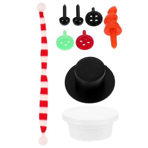 Luxshiny 1 Set Snowman Crafts Black Cloth Decoration Kit for Christmas Family Activities
