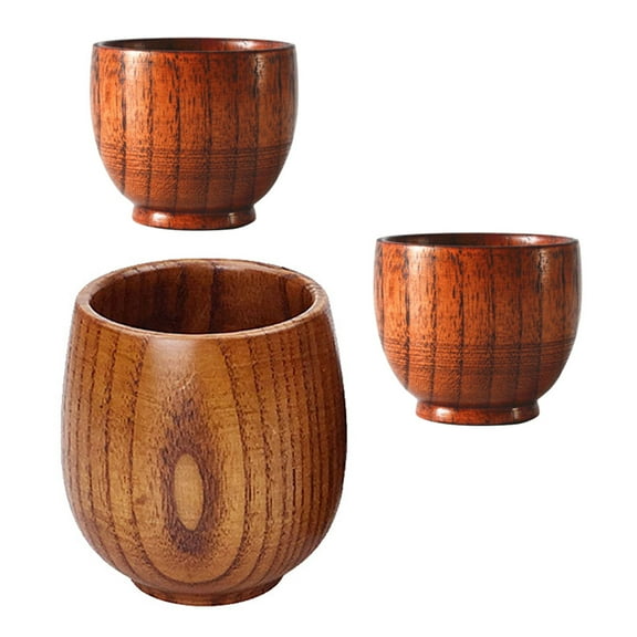 Luxshiny 1 Set Solid Wood Water Cup Brown for Daily Use Household Item Restaurant Supply Back to School