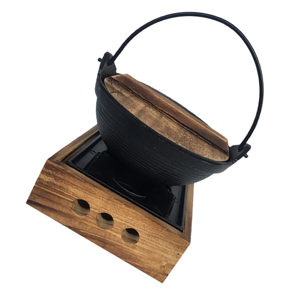 Luxshiny 1Set Japanese Cast Iron Sukiyaki Pot Set Non Sticky Cooking Pot for Kitchen and Outdoor Use with Lid