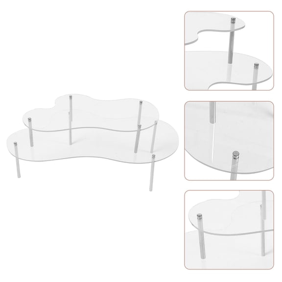 Luxshiny 1 Set Tiered Cake Display Stand Transparent Storage Decorate Dessert Table for Home Users