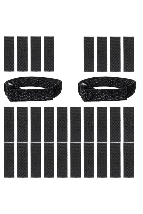 1 Set of Wide Elastic Straps for Boots Fixing with Material in Black