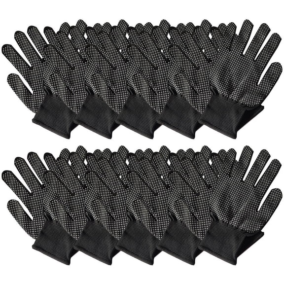Luxshiny 10 Pairs Black Digging Gloves Gardening Gloves Non-slip for Ranch Work