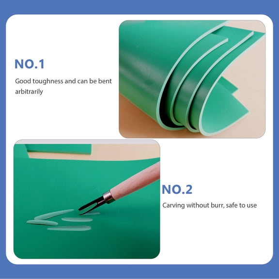 Luxshiny 10 Pcs Flexible Engraving Sheets Green for Engraving Art Mat Protect Workspace for Craftsmen and Artists