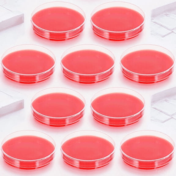 Luxshiny 10 Petri Dishes Red Pe for Bacterial Culturing in Laboratory Use