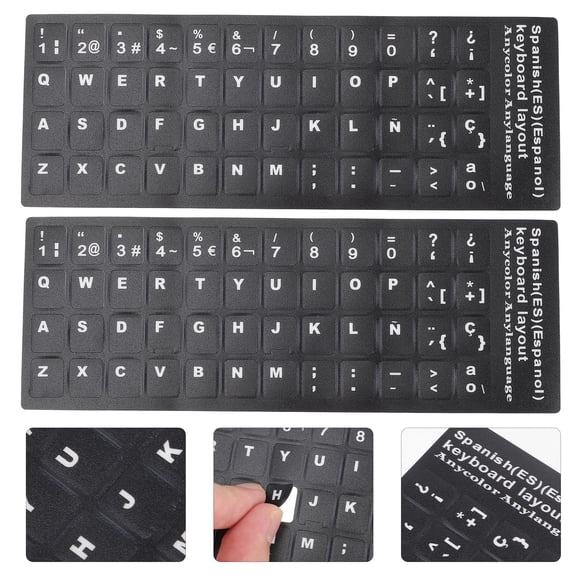 Luxshiny Universal Spanish Keyboard Letter Stickers for Computer 65 Percent Keyboard