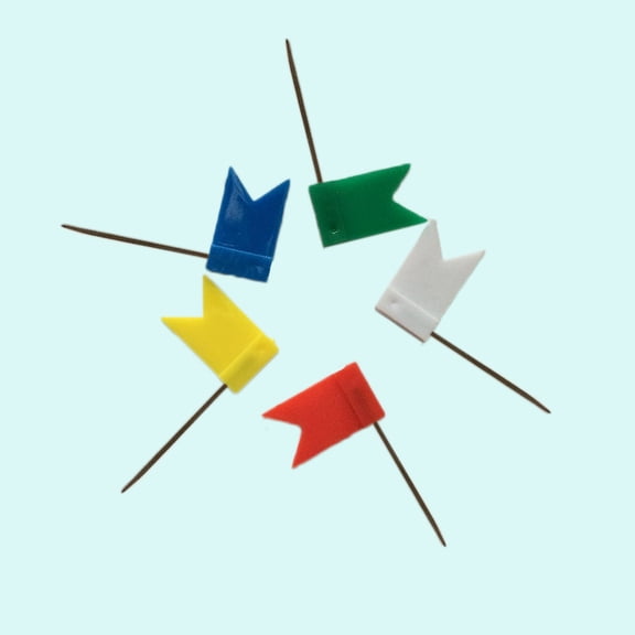 Luxshiny 100 Assorted Color Map Flag Push Pins for Office Use Plastic and Count