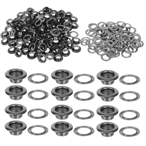 LITINKIMI 100Sets Easy Install Black Metal Eyelet Grommet Kit for Canvas Shoes and Clothing