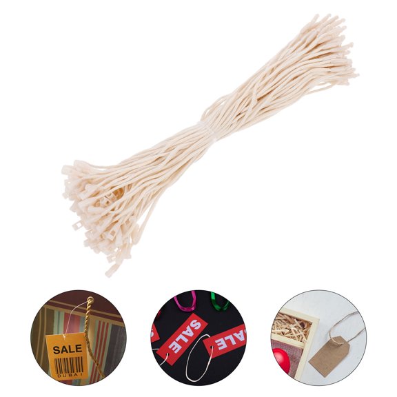 Luxshiny 1000 Pcs Tag Fasteners for Clothing Beige Cotton Loop Design