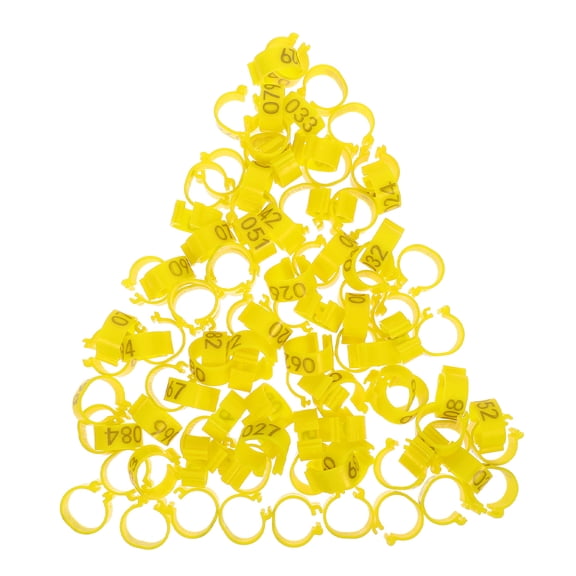 Luxshiny 100Pcs Bird Identification Leg Bands Yellow Pigeon Foot Rings Easy to Use and Durable