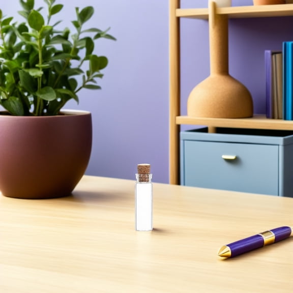 Luxshiny 100Pcs Compact Clear Glass Vials with Cork Stoppers for Sand Notes and DIY Decorations