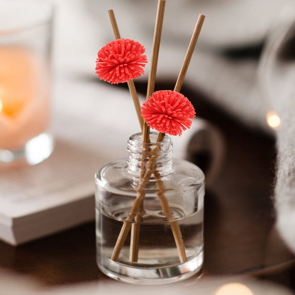 Luxshiny 100Pcs Creative Red Flower Diffuser Accessories for Desk Diffuser with Quick Oil Absorption