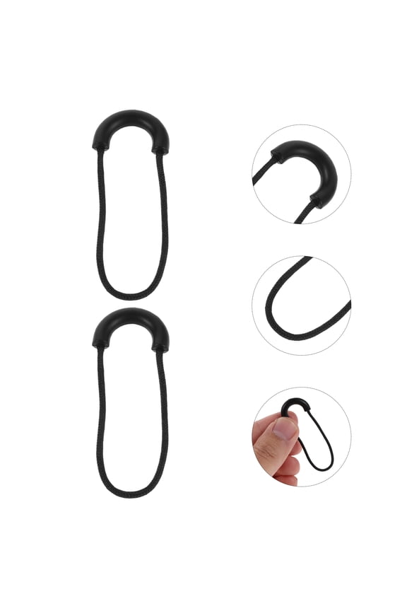 100Pcs Detachable Black Zipper Pulls for Backpack Jacket and Luggage Repair