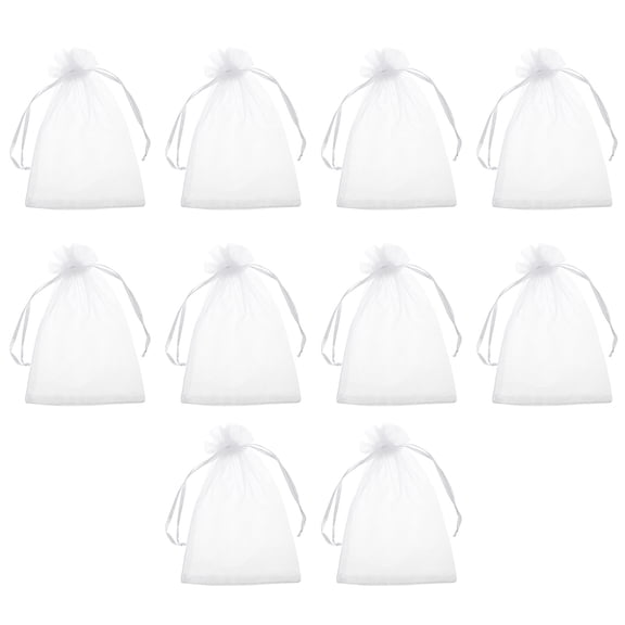 Luxshiny 100Pcs Drawstring Candy Pouches White Elegant Wrapping Bags for Wedding Celebration