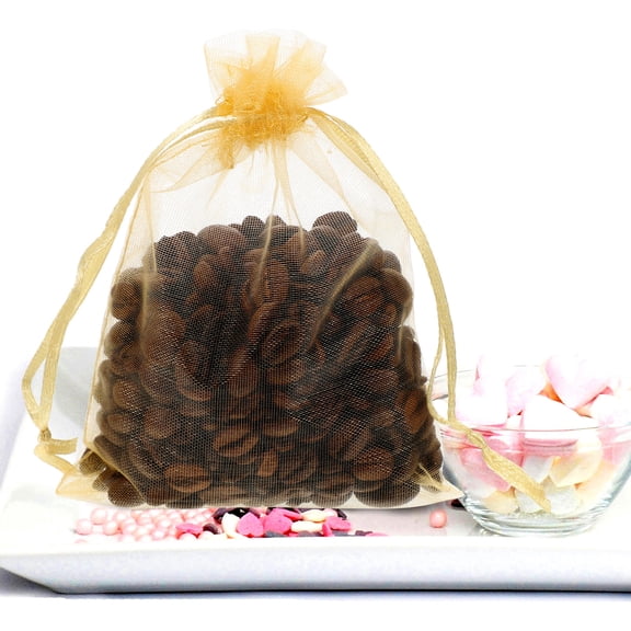 Luxshiny 100Pcs Drawstring Organza Bags Wedding Favors Wrapping for Family