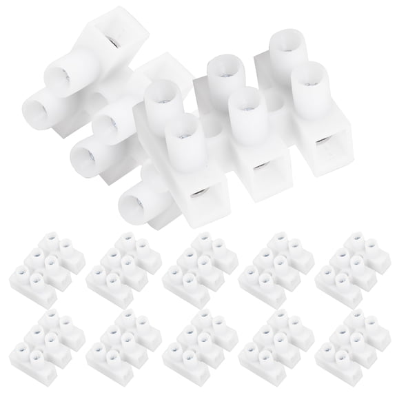 LITINKIMI 100Pcs Small Plated Silver Wire Connectors Screw Terminal Block for Lighting and Motor Wiring