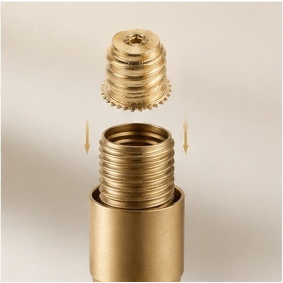Luxshiny 100Pcs Golden E12 Brass Socket Shell for Secure Threaded Lamp Repair and Lighting