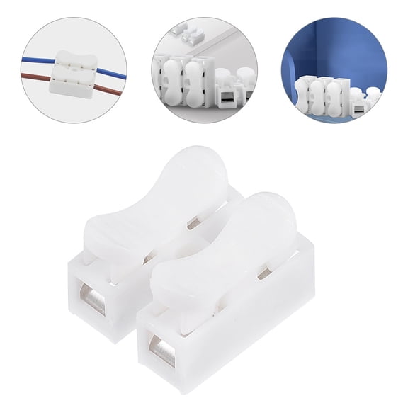 Luxshiny 100Pcs LED p Adapter White ABS Wire Connector for Lighting and Electrical Fixtures
