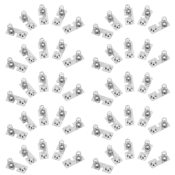 Luxshiny 100Pcs Stainless Steel Aa Battery Terminal Plates with Positive Negative Polarity Adapter
