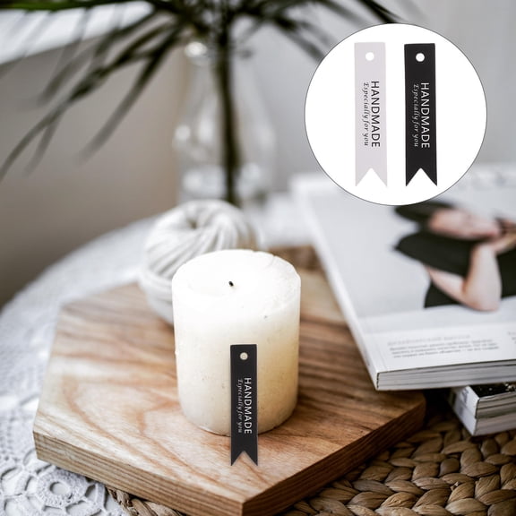 Luxshiny 100Pcs Paper Handmade Tags for Decorative Black Color for Parties