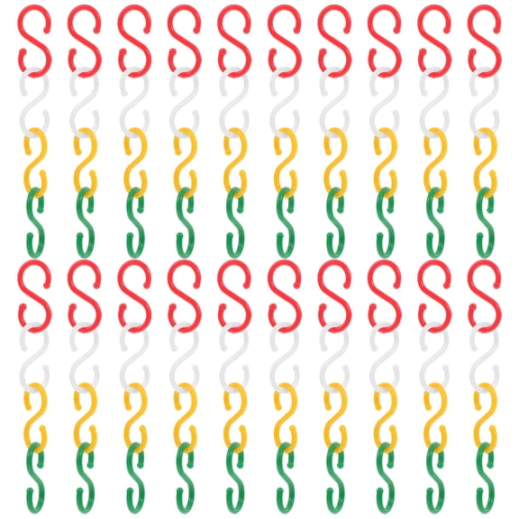 Luxshiny 100Pcs Plastic S Hooks for Hanging Assorted Colors Sturdy Outdoor Light Hooks for Shop Displays