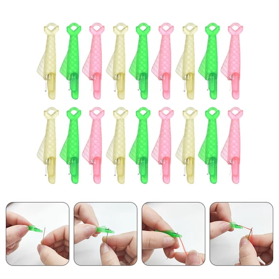 Luxshiny 100Pcs Professional Sewing Needle Threader Plastic Tool for Small Eye Needles and Machine Use