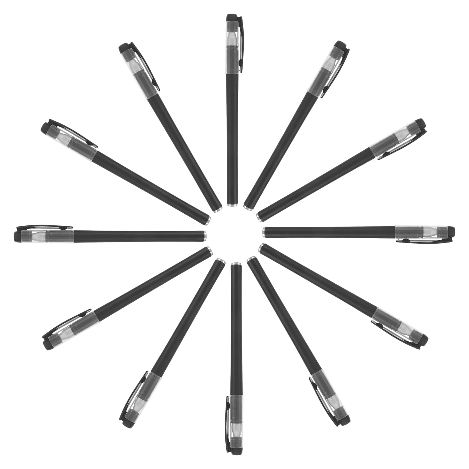 Luxshiny 100Pcs Refillable Empty Gel Pen Cases Black Plastic Pen Shells for Student Supplies