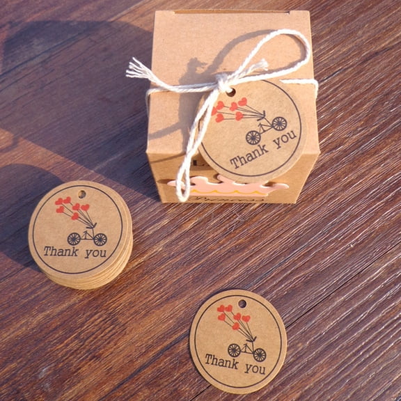 Luxshiny 100Pcs Handmade Kraft Paper Tags Light Brown for Wedding Favors, Wrapping, and Craft Projects